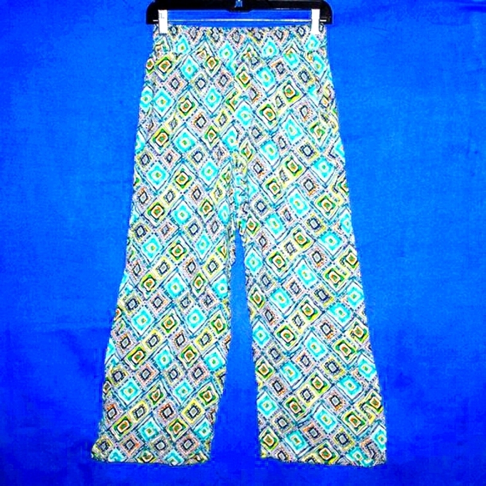 Chances R Multi-Color Geometric Print Palazzo Pants M - Picture 3 of 7